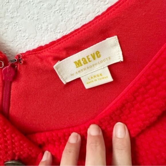 Anthropologie Maeve Sleeveless V-neck Quilted Sheath DressSize L - Picture 4 of 13